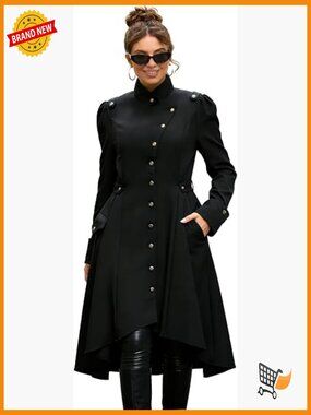 Steampunk Victorian Swallow Tail Long Trench Coat Jacket